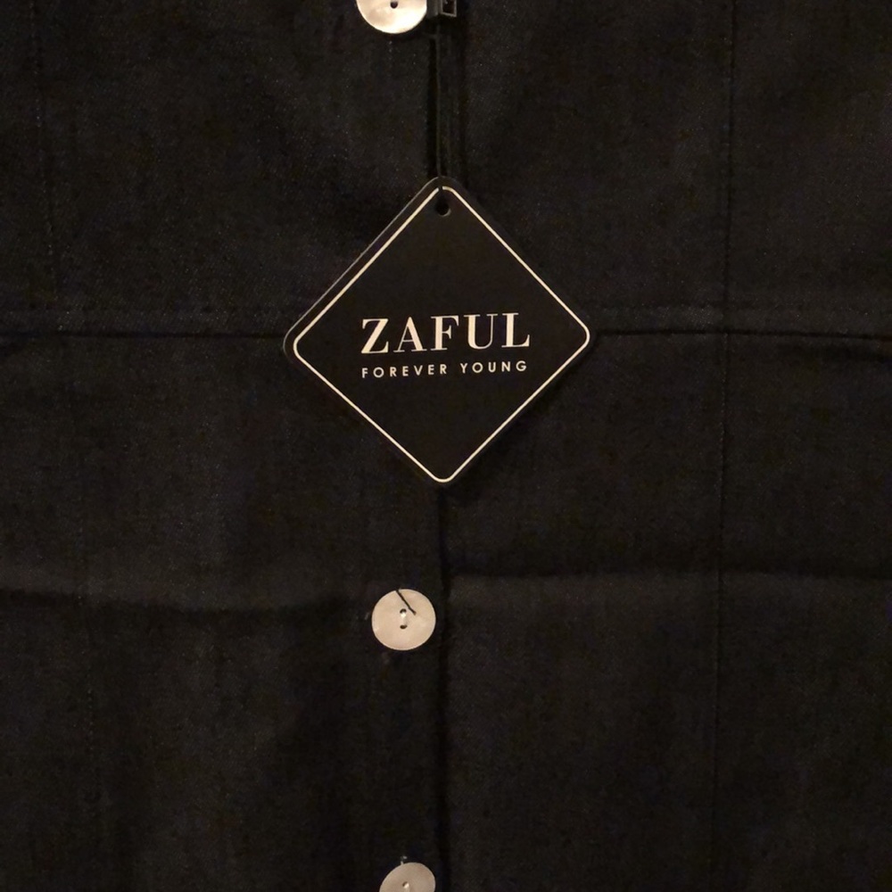 Zaful Black denim mini dress- size small - Picture 2 of 6